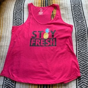 Pink “Stay Fresh” tank top (XL)